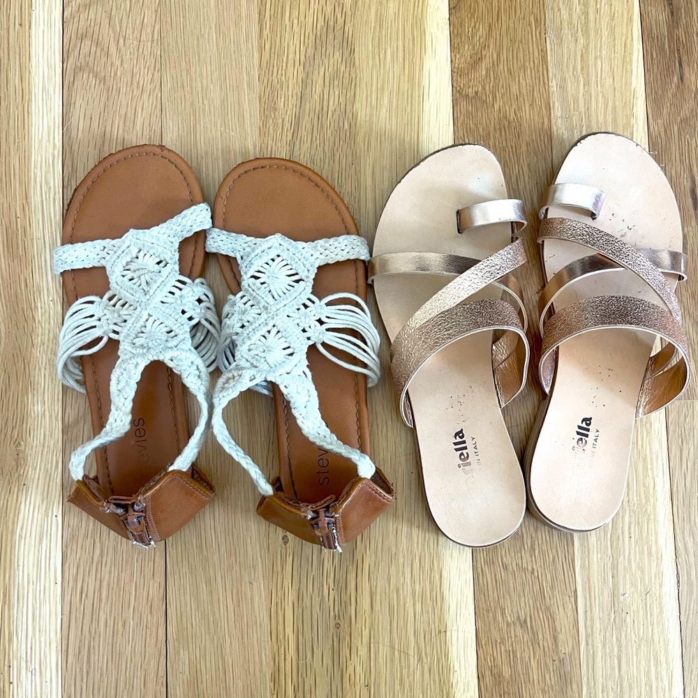 (2) Pair Girls Dress Sandals